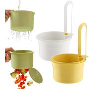 Passoire Cuisine Peut être Accroché au Robinet Filtre Evier Cuisine Nettoyage Rapide en un Seul Bouton Amovible Filtre Evier Mettre un Blocage de Cuisine (Blanc+Jaune)