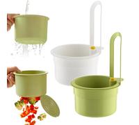 Passoire Cuisine Peut être Accroché au Robinet Filtre Evier Cuisine Nettoyage Rapide en un Seul Bouton Amovible Filtre Evier Mettre un Blocage de Cuisine (Blanc+Vert)