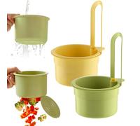 Passoire Cuisine Peut être Accroché au Robinet Filtre Evier Cuisine Nettoyage Rapide en un Seul Bouton Amovible Filtre Evier Mettre un Blocage de Cuisine (Jaune+Vert)