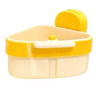 Passoire d’Angle pour évier, collecteur de déchets Alimentaires pour évier, Panier Triangle à Ventouse 4,7 x 4,7 x 3,9 po, vidage par Pression d’Une Touche, pour restes et éponges, Jaune