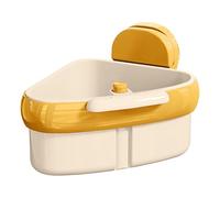 Passoire d'angle pour évier à ventouse, panier à vidage automatique des déchets alimentaires pour évier, support de rangement pour éponge de robinet, bac à déchets alimentaires (jaune)