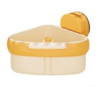 Passoire d'angle pour évier avec ventouse - Panier de vidange triangulaire pour déchets alimentaires - Collecteur automatique de déchets - Porte-éponge pour coin d'évier (orange)