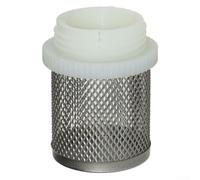 Passoire d'aspiration en laiton avec filtre en maille d'acier inoxydable, filtre à panier à filetage externe pour l'eau, DN15 DN20 DN25 valve de pied de plomberie protection contre les débris (DN25)