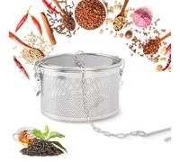 Passoire D'assaisonnement Panier de Séparation D'assaisonnements en Acier Inoxydable avec Chaîne Suspendue, Filtre de Boules de Thé pour Assaisonnement D'épices de Café(16cm)
