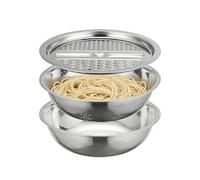 Passoire de cuisine en acier inoxydable - Avec râpe et égouttement rapide - Passoire à pâtes, passoire et diminution de la vie - Pour la maison, le restaurant, le camping, la préparation des repas