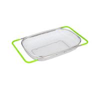 Passoire de cuisine extensible (38-54 cm), panier en acier inoxydable au-dessus de l'évier, passoire de cuisine, filtre d'évier, pour laver les légumes, les fruits, la vaisselle, rangement (vert)