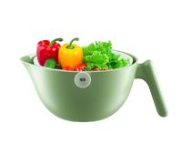 Passoire de cuisine - Panier d'égouttement rotatif à 2 couches pour fruits, passoire rotative pour laver et égoutter la salade de riz, appartement étudiant, appartement, cuisine