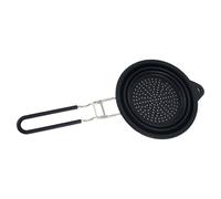 Passoire de cuisine ronde pliable en silicone avec poignée en acier inoxydable pour économiser de l'espace 17 cm