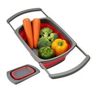 Passoire de cuisine - Silicone 26,4x39x4,2cm | Panier de vidange de légumes pliable avec poignées extensibles | Passoire de cuisine panier égouttoir pour pâtes à fruits, maison de légumes