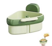 Passoire d'évier à ventouse, panier d'angle amélioré avec ventouse à pression, panier égouttoir automatique pour évier de cuisine, support de rangement pour éponge et récupérateur de déchets
