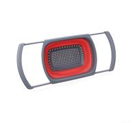Passoire d'évier de cuisine extensible 39-61 cm Passoire extensible (rouge) | Matériau PP + TPR, durable et robuste, facile à nettoyer, ou vert