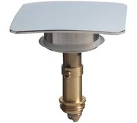 Passoire d'évier en cuivre à tête carrée clic-clac plaqué chrome pour lavabo, attrape-cheveux, égouttoir de bain