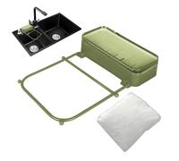 Passoire d'évier pliable, panier de vidange de cuisine, support de filet à ordures, filtre à déchets peu encombrant, organisateur d'évier robuste avec filet pour une collecte des déchets