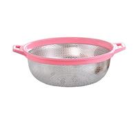 Passoire domestique en maille d'acier inoxydable avec poignée en métal pour fruits et légumes, panier égouttoir pour pâtes, spaghetti, nouilles en acier inoxydable