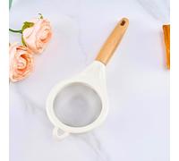 Passoire en acier inoxydable à mailles fines avec manche en bois, support d'oreille en nylon, idéale pour tamiser la farine, le thé, le kéfir, le tamisage des jus et le saupoudrage de sucre 2pcs