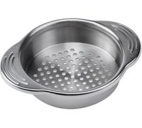 Passoire en acier inoxydable durable de 11,45 cm avec couvercle à pression en métal pour filtrer la cuisine, égoutter, rincer (argenté)