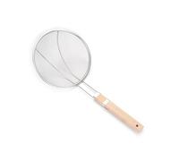Passoire en acier inoxydable, écumoire de cuisine, passoire en maille fine avec long manche en bois, louche araignée pour frire des aliments, spaghettis, égouttoirs à pâtes (18 cm)