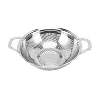 Passoire en Acier Inoxydable, Passoire Ronde Multifonction 25cm, Panier Égouttoir avec Poignées pour Cuisine - Filtration Efficace, Maillage ConcaVe, Pour Fruits Légumes Pâtes (je juge)