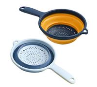 Passoire en plastique, passoire pliable pliable, passoire de légumes de fruits pliables avec poignée drainer pour la cuisine 2pcs