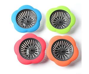 Passoire en silicone style fleur pour trous de vidange d'évier pour intercepter les cheveux et protéger les systèmes de plomberie