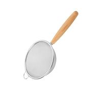 Passoire et passoire - Petite passoire en acier inoxydable | Passoire à pâtes, cuillère fendue | Passoire en bois à long manche | Passoire à mailles fines | Passoire de cuisine pour thé, huile et