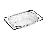 Passoire extensible à placer sur le panier de l'évier (38-54 cm), passoire à mailles fines pour la cuisine, pour égoutter les aliments et ranger la vaisselle -passoire de cuisine noire