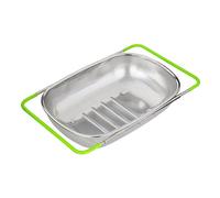 Passoire extensible à placer sur le panier de l'évier (38-54 cm), passoire à mailles fines pour la cuisine, pour égoutter les aliments et ranger la vaisselle - Passoires vertes pour évier