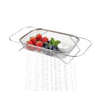 Passoire extensible au-dessus de l'évier en acier inoxydable | Égouttoir d'évier de cuisine pour restaurant, café, bar, maison, camping-car, pâtes, riz, fruits, légumes