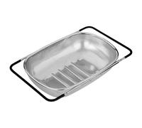 Passoire extensible au-dessus de l'évier, passoire en acier inoxydable, grille plongeante en maille fine, poignée ergonomique, facile à nettoyer/entretenir, 27,5 x 19 x 7 cm/34 x 24 x 8,3 cm pour