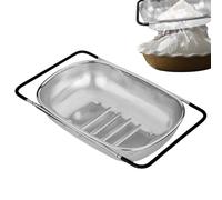 Passoire extensible en acier inoxydable avec poignée - Passoire d'évier à mailles fines - Grand panier robuste - Outil de rinçage spécial - Ustensile de cuisine fiable pour les aliments cuits - H