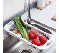 Passoire Extensible pour Évier 34-44 cm, Panier de Vidange Pour Évier de Cuisine, Passoire Panier Filtre Extensible, Pour Laver les Légumes et les Fruits, Égoutter les Pâtes Cuites et les Légumes Secs
