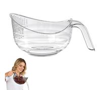 Passoire multifonction pour laver les fruits et légumes, passoire avec bol, panier égouttoir de grande capacité pour la cuisine, la salade, les pâtes et la préparation des repas (transparent)