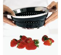 Passoire pliable acier/silicone noire Ø 24 cm