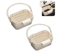 Passoire pour évier - Avec ventouse - Bouton pression - Pour évier de cuisine - À suspendre - Amovible - Pour évier de cuisine - Organisateur de lavage (C)