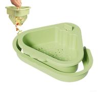 Passoire pour évier de cuisine avec fonction d'inclinaison rotative - Panier de vidange anti-obstruction pour les restes alimentaires, design ABS antidérapant, nettoyage facile sans perçage (vert vert