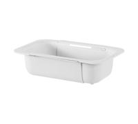 Passoire pour évier de service avec extensible, White | Rangement facile et vidange rapide dans les petites cuisines, récupère les restes de nourriture et rince les fruits