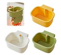 Passoire pour évier - Grande capacité - Bouton pression - Ne tache pas les mains - Organisateur d'évier suspendu - Panier de rangement pour drains de cuisine - Pour cuisine (set)