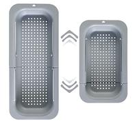 Passoire pour évier - Panier extensible au-dessus de l'évier - Passoire égouttoir - Idéal pour laver les légumes et les fruits - Pâtes cuites et plats secs - 34,5-48 x 6,5 x 20 cm