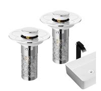 Passoire pour vidange de l'évier - 2 pièces Bouchon Anti-colmatage - Remplacement pour Filtre d'échappement évier de Cuisine | pour Salle de Bains Douche, Maison hôtel Restaurant Bureau
