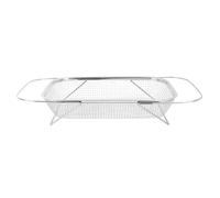 Passoire sur L'évier, Passoire de Cuisine en Acier Inoxydable de 45,7 Cm avec Poignées Extensibles, Passoire à Fruits, Panier égouttoir pour Fruits et Légumes de Cuisine (SILVER)
