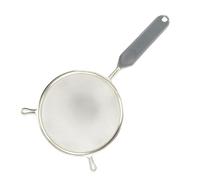 Fackelmann 42340 Passoire tamis, passoire, passoire avec manche, passoire de cuisine, tamis, tamis de cuisine, Acier étamé, Plastique, Gris, Vert, 14 cm