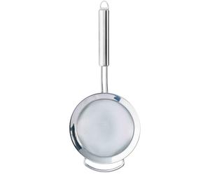 Passoire tamis fin cerclé inox brillant avec manche 16 cm