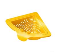 Passoire triangulaire pour évier - Support de vidange d'angle magnétique pour déchets de cuisine - Sans perçage - ABS - 18 cm (jaune)