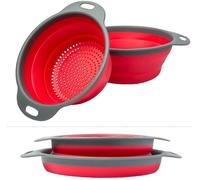 Passoires Pliables Comfify - Lot 2 8-9,5 Pouces - Rouge Gris