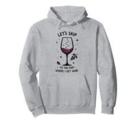 Passons à la Partie où Je reçois du vin drôle Sweat à Capuche, Unisexe pour Adultes, Gris Chiné, S