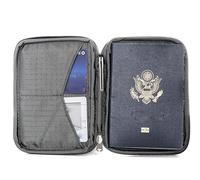Passport Holder & Travel Wallet with RFID Blocking - Premium Document Organizer Case for Men and Women - Holds Passports, Cards, Tickets, ID, Cash - Compact Zippered Wallet - Shadow