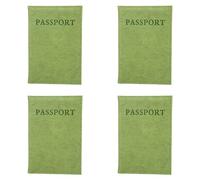 Passport Holder Wallet Set Exquisite Soft PU Leather Travel Card Case Cover for Men Women Business Travel Vacation 4 Pcs Christmas Gifts (Light Green)