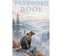 Password Keeper Book with Majestic Brown Bear on Mountain Ridge - Nature-Inspired Organizer with A-Z Tabs & Large Print - Volumani N Exclusive for Men, Hunters & Wildlife Lovers