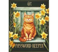 Password Keeper: Large Print Website & Home Code Password Organizer | Orange Tabby Cat Edition