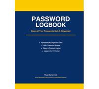 Password Logbook Alphabetically Organized Password Keeper with Spaces for 600 Passwords - Large 8.5 x 11 Internet Address Password Journal: Keep All ... in One Premium Password Organizer Book